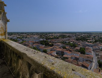 Vue générale sur Marennes depuis le clocher de l'église