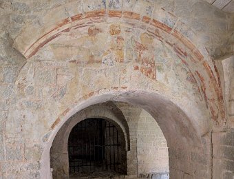 Le cloître- Galerie avec peinture murale