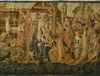 Tapisserie représentant l'adoration de Marie