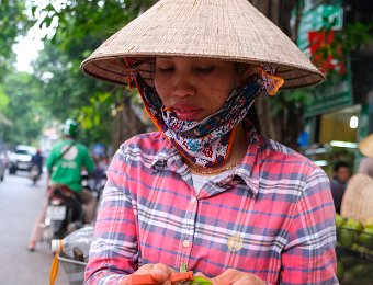 Marchande de fruits à Hanoï